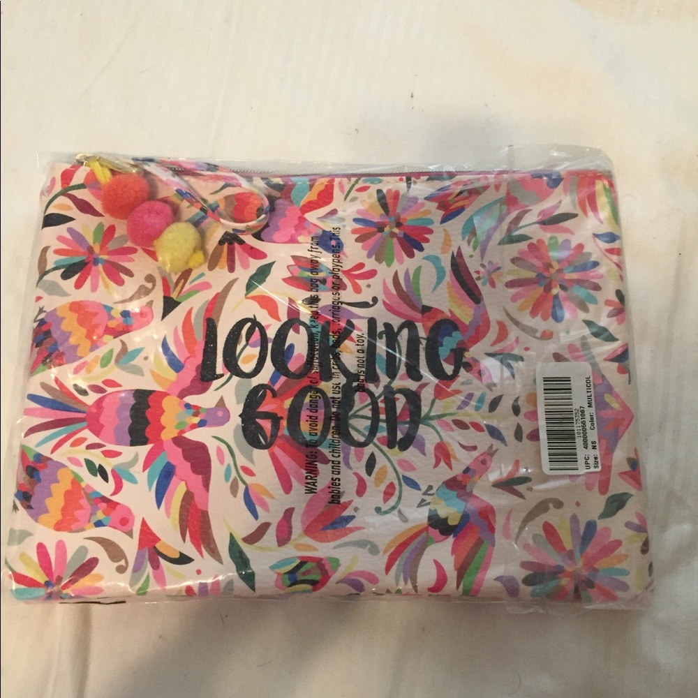 Charming Charlie Tropical Multicolor Cosmetic Bag